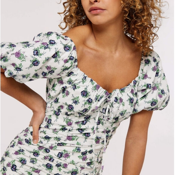 Floral Milkmaid Mini Dress - Picture 4 of 10